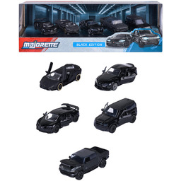 Majorette 8502005000 Black Edition 2.0, 5-pak;zestaw pojazdów