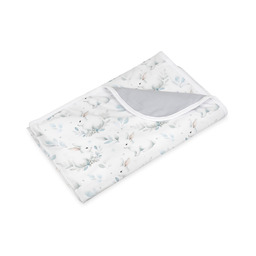 BabyMatex Kocyk bambusowy 75x100 Bamboo biały niebieski zajączki