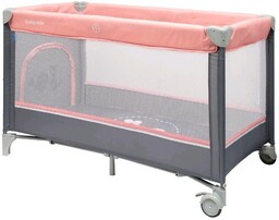 Baby Mix Łóżeczko turystyczne Wróbelki różowe