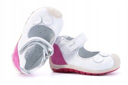 Emel E2432-4 Balerinki Dziewczęce Półbuty białe 20 Biały