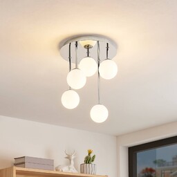 Lampa sufitowa Lindby Chrissy, Ø 27 cm, chrom,