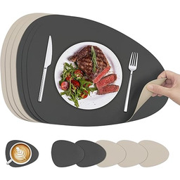 KitchenBoss Zmywalny plastikowy (Beżowy/szary, Owalne 6s Set)