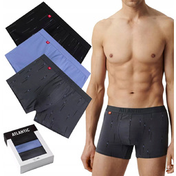 BOKSERKI MĘSKIE bawełniana opięte dopasowujące się Atlantic *L