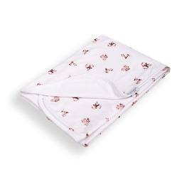 BabyMatex Kocyk dziecięcy 75x100 Ines biały różyczki dwustronny