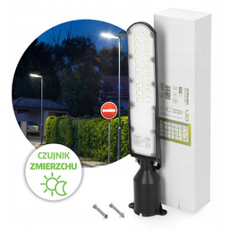 Uliczna lampa Led 100W czujnik zmierzchu 4000K IP65
