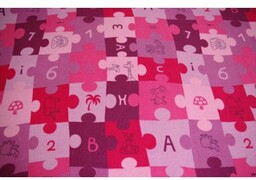 Dywan dziecięcy PUZZLE fiolet 100x100 cm
