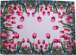 Serwetka z nadrukiem w tulipany i niezapominajki OHA-003-A