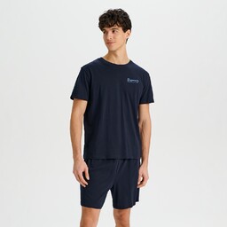 Sinsay - Piżama bawełniana - Granatowy