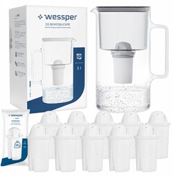 Dzbanek Szklany Wessper D2 Borosilicate 3l 11 Filtr