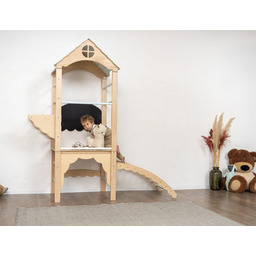 domowy plac zabaw Tower drewno-pastel