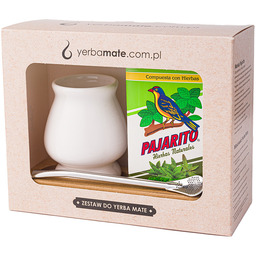 Yerba mate Pajarito do wyboru, matero białe, bombilla