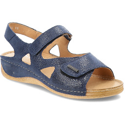 Armodo Granatowe Sandały Skórzane Obuwie Damskie