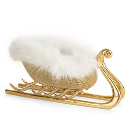 Eurofirany Figurka świąteczna Sanie 31x16x15 złota 197