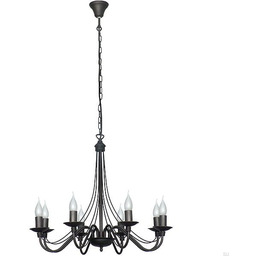 Żyrandol Róża 8 Metalowy Czarny