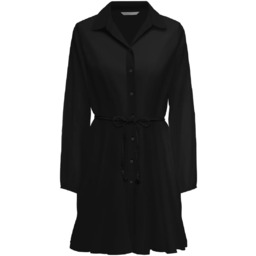 ONLY CZARNA SUKIENKA KOSZULOWA Z KOŁNIERZYKIEM I PASKIEM