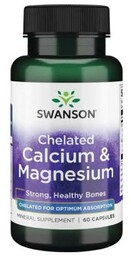 SWANSON Albion Chelated Calcium & Magnesium, 60 kapsułek