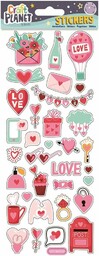Craft Planet Zabawne kolorowe naklejki  ''With Love