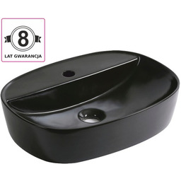 Umywalka nablatowa 50,5x38x12 cm ceramiczna,CZARNY półmatowy