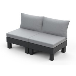 KETER Sofa ogrodowa 2 Elements 257365 Grafitowy