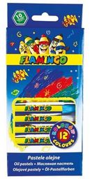 Pastele olejne sześciokątne 12 kolorów Flamingo 359926