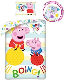 Pościel 140X200 Świnka Peppa Kolorowa Poszewka 70X90 +