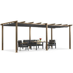 Pergola tarasowa Barbados 3x6 m Garden Point woodlike-antracyt