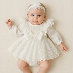 Sukienka chrzest niemowlęca do chrztu biała dla dziewczynki