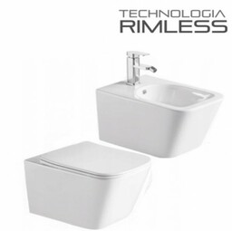 MISA WC RIMLESS 515x36x35 cm+ BIDET+ DESKA wolnoopadająca