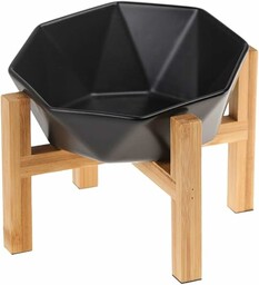 HCHLQLZ Czarna ze stojakiem Ceramiczna przechylona podwyższona miska