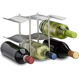 Relaxdays Regał na wino ze stali nierdzewnej