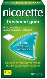 Nicorette Freshmint Gum 4mg, 105 szt.