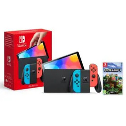 Nintendo Switch OLED Czerwono-niebieski + Minecraft Konsola Switch