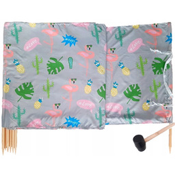 Parawan plażowy 15 metrów wzór 4 z młotkiem