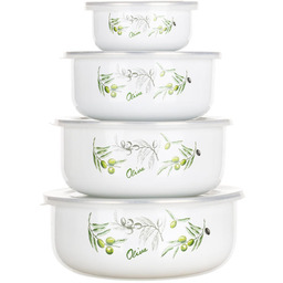 BANQUET Zestaw misek emaliowanych Olives 4 szt.,