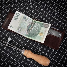 Pakamera Ciemny Brąz Mały Portfel z Klipsem