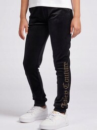 Juicy Couture Czarne Welurowe Spodnie Logo (8-9L)