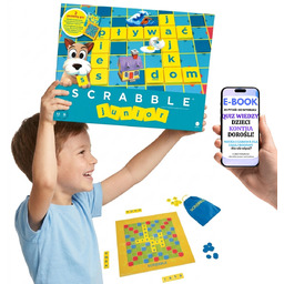 Scrabble Junior Dwustronna Plansza Gra Rodzinna dla Dzieci
