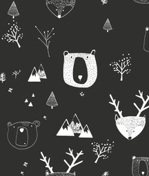 Tapeta Teddy Bears Black Wallcolors