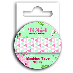 Toga MT88 taśma krepowa Trójkąty Washi Tape zielona/różowa