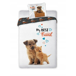 Pościel 140x200 Kot pies My Best Friend Kotek