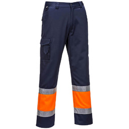 - Lekkie spodnie serwisowe Hi-Vis Klasy 1 pomarańczowy-granat