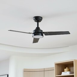 Lindby Wentylator sufitowy LED Aerallo, czarny, CCT, cichy