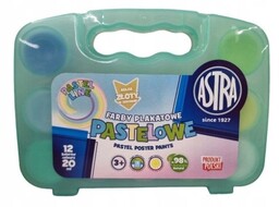 farby plakatowe pastelowe astra 12 kolorów