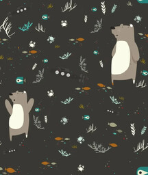 Tapeta Underwater Bear Black Wallcolors