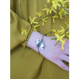 Bransoletka srebrna - Lilie z perłą