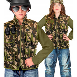 Strój Kamizelka Dziecięca Wojskowa Moro Kamuflaż Wojsko Przebranie