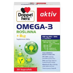 Doppelherz Aktiv Omega-3 Roślinna + B12, 30kaps.