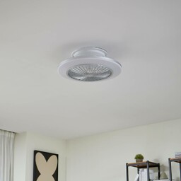 Wentylator sufitowy LED Mamuti, srebrny, cichy, Ø 55
