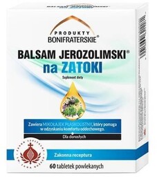 Produkty Bonifraterskie Balsam Jerozolimski Na zatoki, 60 tabletek