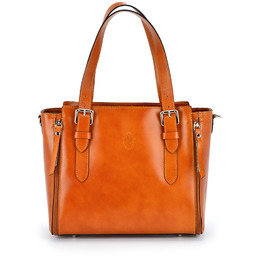 Zgrabny pojemny klasyczny kuferek skórzany